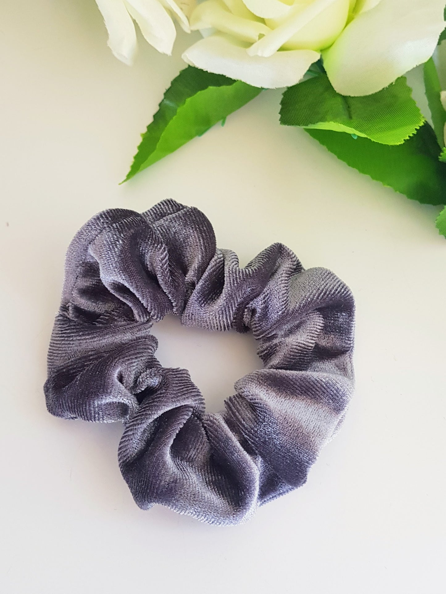 Velvet Scrunchies-Grey