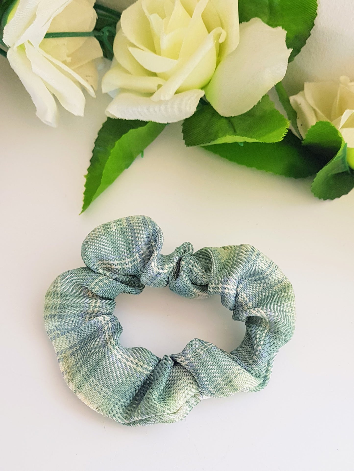 Checkered Scrunchies-Light Green