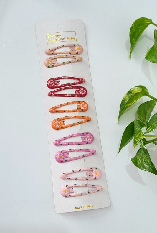 Snap Clips- Gel Coated Floral Desing