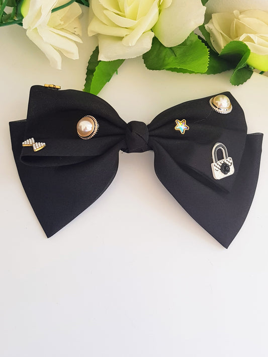 Elegant Bow Clips-Black